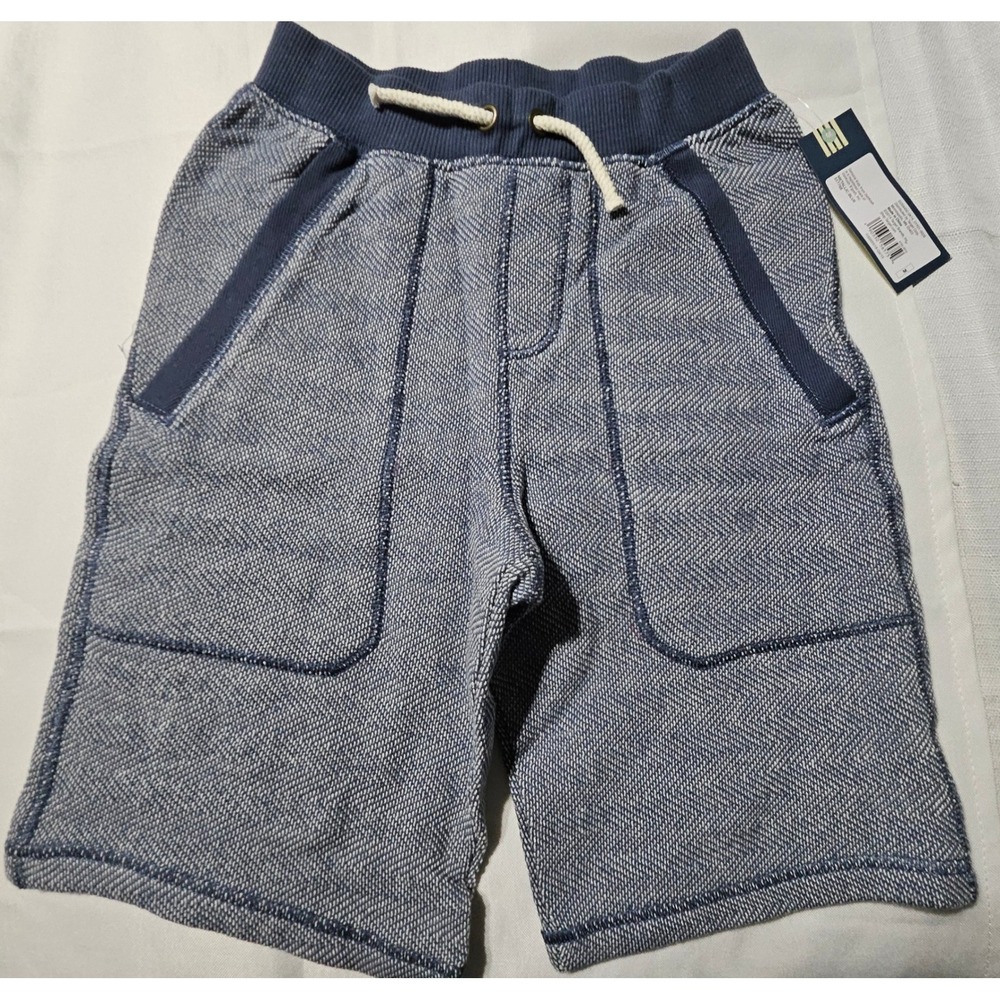 Genuine Kids OshKosh Boys Metallic Blue Textured Knit Shorts Size M NWT